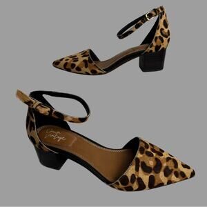 CROWN VINTAGE Valentina Animal Print Block Heel Shows, Size 7.5